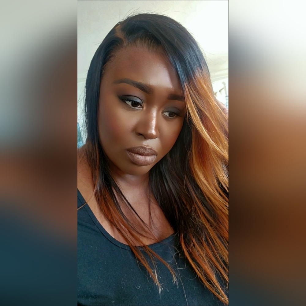 Pre❤Gently Worn (Once) Human Hair HD 13X4 LACE FRONTAL Ombre Wig: 16 inches - Picture 6 of 15